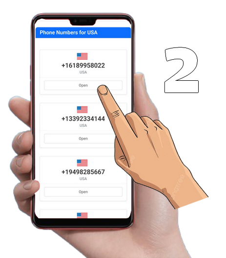 Step 2: Select a specific phone number from the list for your chosen country